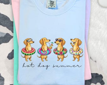 Four Dachshunds Pool Float PNG, Wiener Dogs Summer Vibes (Digital Download)