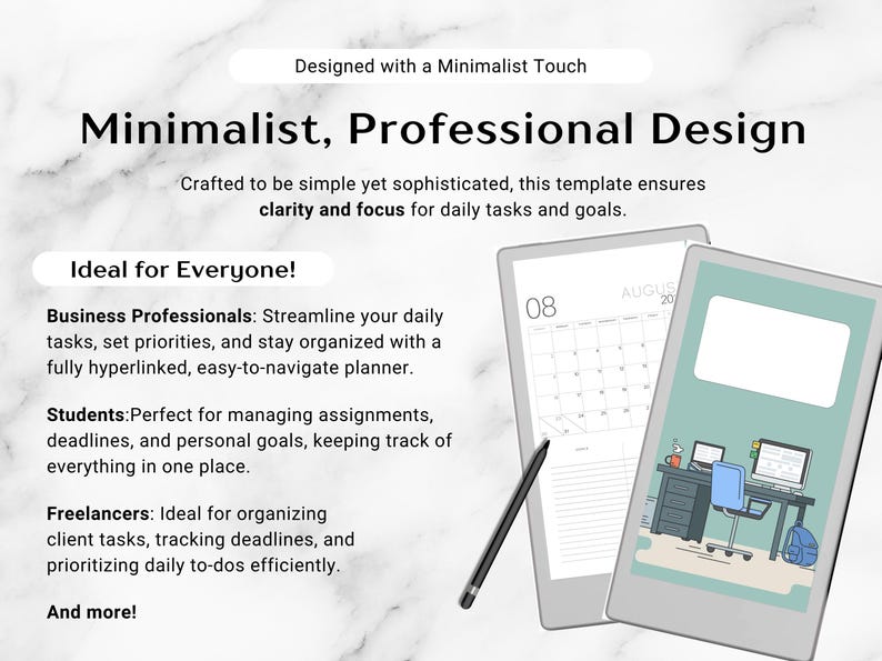Remarkable Paper Pro MOVE Work Day Planner Organizer Template 2026 - Etsy