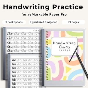 reMarkable Paper Pro Color Handwriting Practice Caderno de exercícios educacional para alunos de idiomas Folha de caligrafia cursiva Ferramenta de escrita de letras