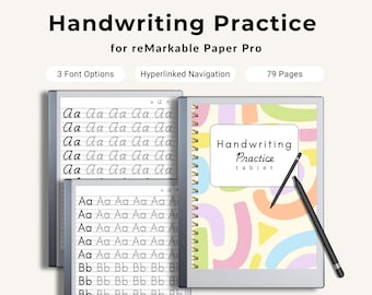 reMarkable Paper Pro Color Handwriting Practice Educational Workbook for Language Learners Cursive Calligraphy Sheet Letters Writing Tool