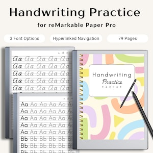 Cuaderno de ejercicios educativos de caligrafía cursiva reMarkable Paper Pro Color para estudiantes de idiomas, herramienta para escribir letras