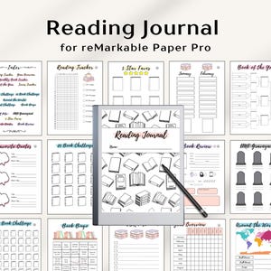 reMarkable Paper Pro Reading Journal Modello di recensione del libro Planner Tracker di lettura Tracker di lettura Elenco TBR Sfide di lettura Regalo per amanti dei libri