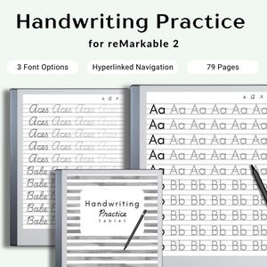 reMarkable 2 Digital Handwriting Practice Educational Workbook for Student Teacher Cursive Calligraphy Sheet Writing Tool Exercise Education