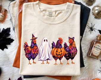 Chicken Halloween Png, My Spooky Chicks PNG, Faux Painterly Halloween Chicken Costume Design, Digital Download