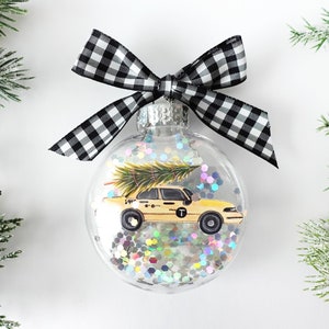 Taxi Cab Tree NYC Glitter Christmas Ornament / New York City Ornament, Christmas in NYC, Taxi Cab Ornament, NYC Souvenir Ornament,Yellow Cab