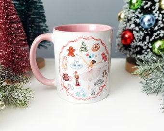 Sugar Plum Fairy Nutcracker Mug -  Fashion Illustration / Nutcracker Ballet Mug, Ballerina, Christmas Mug, Ballet Dancer Mug, Coffee Tea Mug