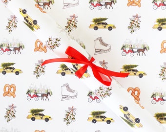 Gift Wrap Sheets - Christmas in New York / Christmas Gift Wrap, NYC Wrapping Paper, NYC Illustrated Gift Wrap, New York City Holiday Paper