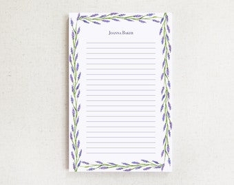 Lavender Rope Personalized Notepad / Floral Notepad, Memo Pad, Botanical Notepad, Hostess Gift, Grandmillennial Notepad, Desk Accessories