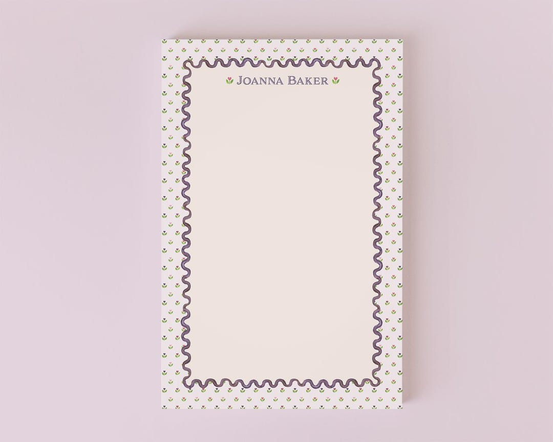 Personalized Notepad - Tulip Hearts / 5.5 X 8.5, 50 Sheets, Valentine's ...