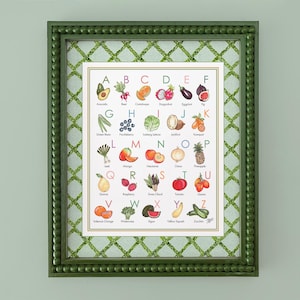 Fruit & Veggie Alphabet Art Print / Fruit and Vegetable Illustrations by Joanna Baker