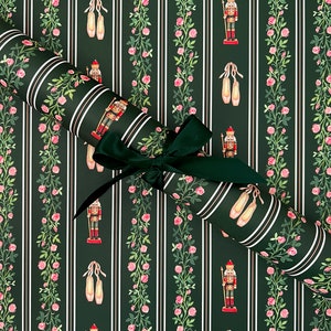 Gift Wrap Sheets - Nutcracker Rose / Christmas Gift Wrap, Holiday Wrapping Paper, Nutcracker Ballet Gift Wrap, Ballerina Wrapping Paper
