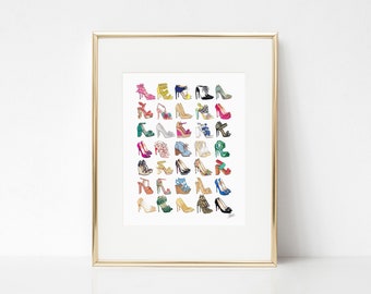 All The Schuhe (Heels) Fashion Illustration Art Print / High Heel Schuh Illustration von Joanna Baker