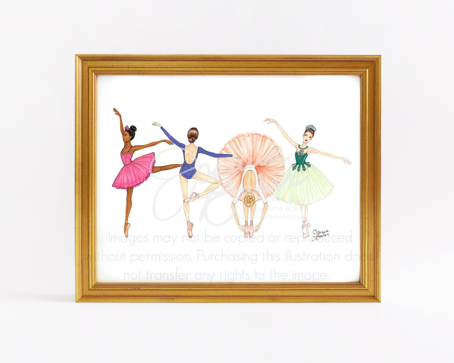 ballerina besties fashion illustration art print / fashion sketch, girls room decor, pointe shoes, tutu, ballet art print, dance