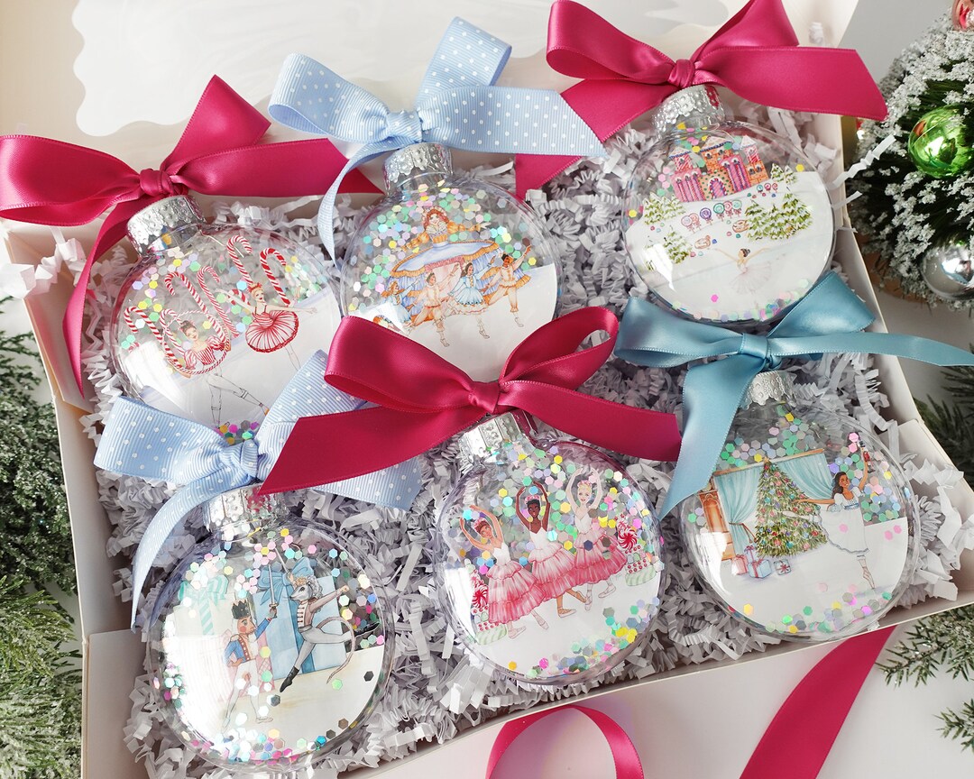 Create Your Own Nutcracker Gift Set Glitter Ornament Set of 6