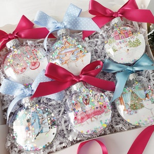 Create Your Own Nutcracker Gift Set - Glitter Ornament Set of 6 - Nutcracker Ballet Christmas Ornament, Ballerina Ornament, Sugar Plum Fairy