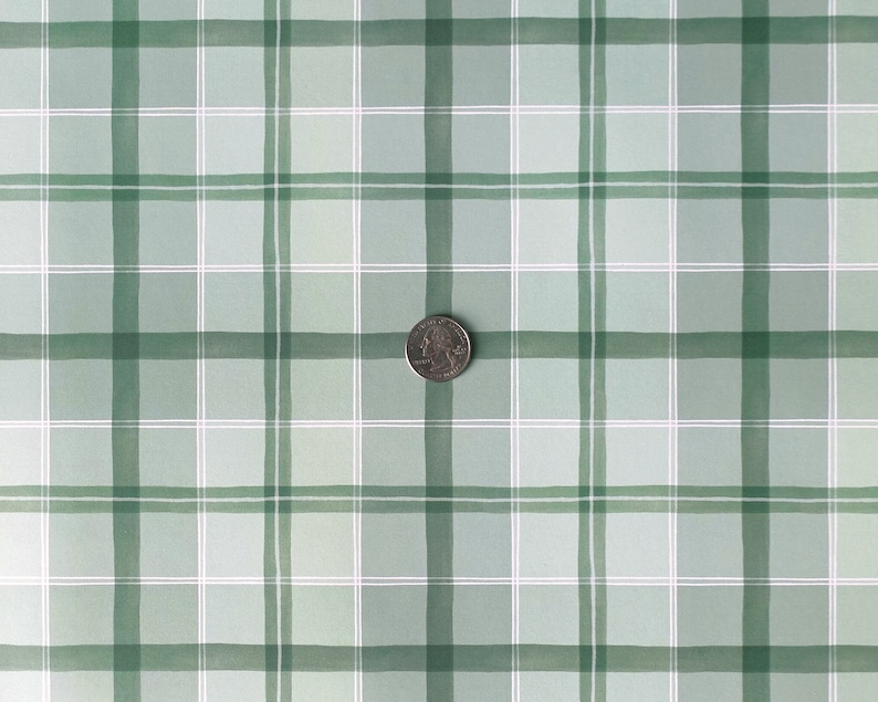 Gift Wrap Sheets - Mint Green Watercolor Plaid / Christmas Gift Wrap, Holiday Wrapping Paper, Plaid Gift Wrap, Green Wrapping Paper Sheets image 3