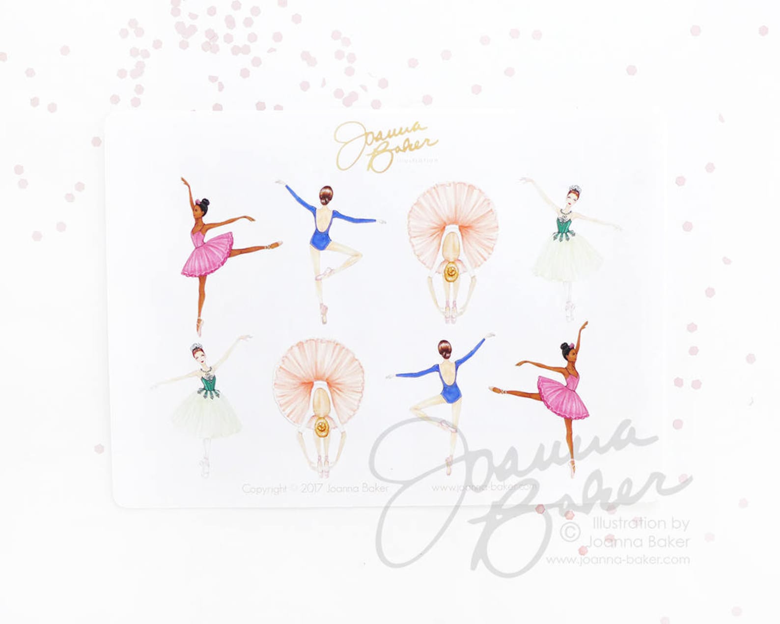 ballerina fashion illustration stickers - glossy, permanent / ballet stickers, dancer, tutu, pointe shoes, tutu stickers, dance