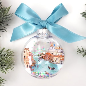 Venice Italy Glitter Christmas Ornament / Grand Canal Souvenir, Christmas in Italy, Italy Vacation Ornament, Venice Souvenir, World Traveler
