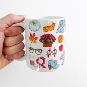 Fall Favorites Mug - Fashion Illustration / Fall Fashion Mug, Autumn Fashion Sketches Mug, Fashion Art Mug, Fashion Sketches, Coffee Tea Mug