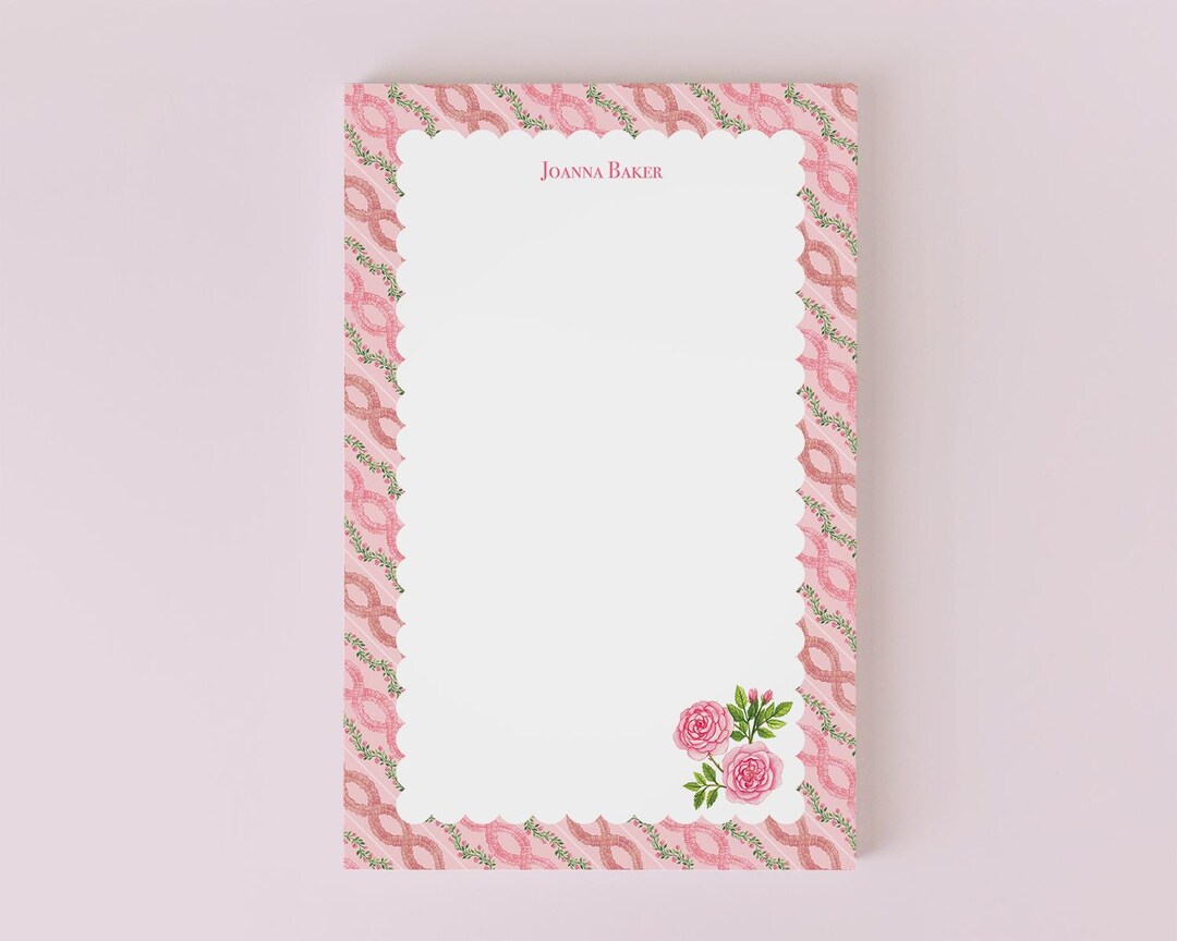 Personalized Notepad - Rococo Ruffles & Roses / 5.5 X 8.5, 50 Sheets ...