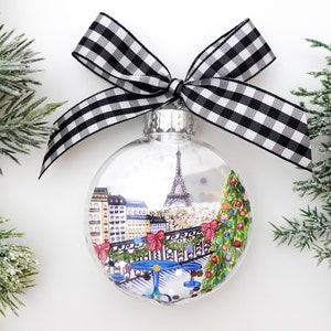 Paris Eiffel Tower Glitter Christmas Ornament / Eiffel Tower Ornament, Christmas in Paris, Parisienne Ornament, Francophile, Paris Souvenir