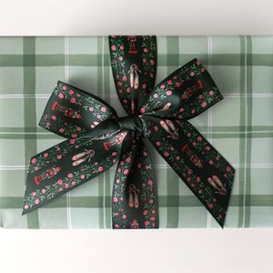 Gift Wrap Sheets - Mint Green Watercolor Plaid / Christmas Gift Wrap, Holiday Wrapping Paper, Plaid Gift Wrap, Green Wrapping Paper Sheets image 2