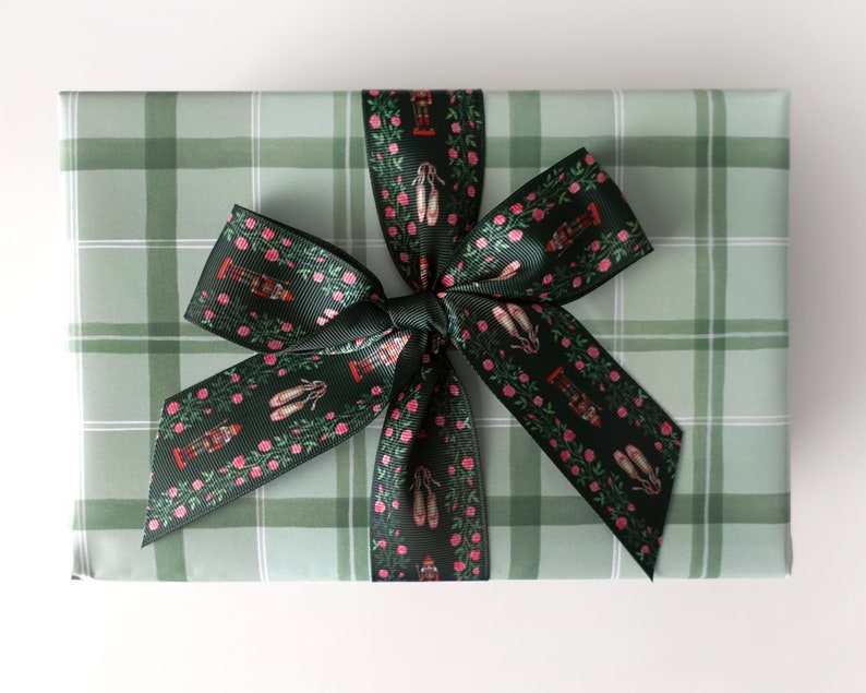 Gift Wrap Sheets - Mint Green Watercolor Plaid / Christmas Gift Wrap, Holiday Wrapping Paper, Plaid Gift Wrap, Green Wrapping Paper Sheets image 2