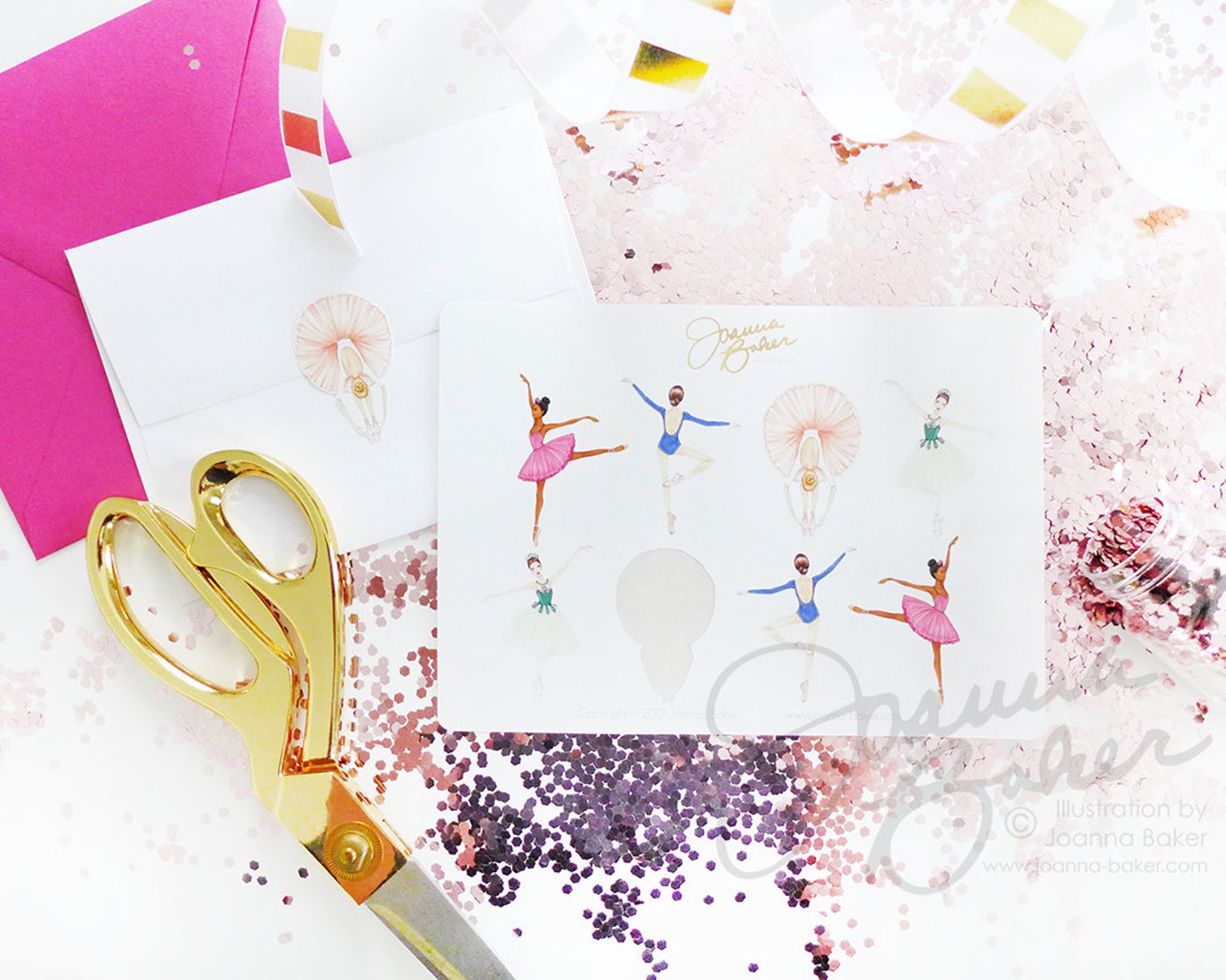 ballerina fashion illustration stickers - glossy, permanent / ballet stickers, dancer, tutu, pointe shoes, tutu stickers, dance