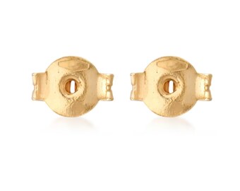 Italian 14kt Yellow or White Gold of Medium Sized 5mm Earring Backings