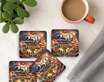 250 America Coaster Set Fourth of July Coaster America's Birthday