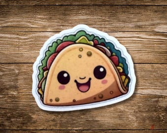 Cute Taco Sticker Funny Laptop Decal For Taco Tuesday Lover Adorable Water Bottle Adhesive Mexican Food Sticker