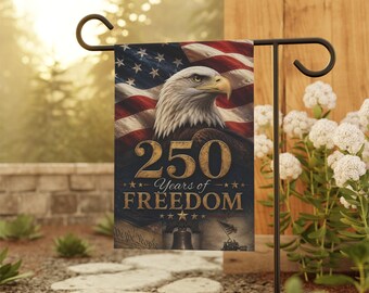 250 Years of Freedom Garden Flag American Eagle Outdoor Yard Banner Fourth of July House Decoration