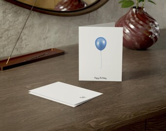 Simple Birthday Card Single Balloon Birthday Greeting Wish