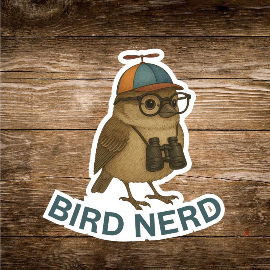 Bird Nerd Sticker Funny Adhesive Print for Avian Lover Decal for Laptop ...