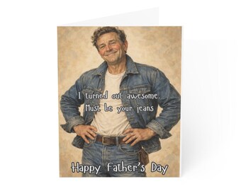 Funny Father's Day Card Good Jeans Greeting For Dad
