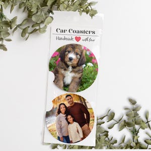 Custom Ceramic Car Coaster Add Your Photo Auto Accessories Your Logo Cup Holder Family Pet Personalized Insert Photo Album Spill Guard