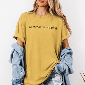 Camiseta "Prefiro estar tirando uma soneca", camiseta engraçada e sarcástica de tecido misto, camiseta com estampa para introvertidos preguiçosos