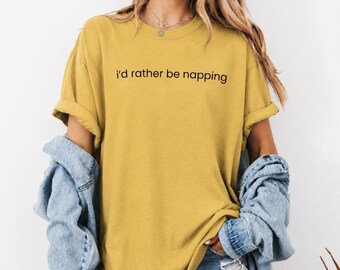 I'd Rather Be Napping Shirt, Funny Sarcastic Triblend Tee, Introvert Lazy Graphic Tee