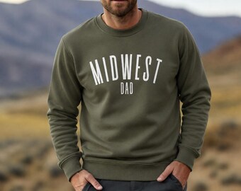 Midwest Dad Heavy Blend Sweatshirt Father's Day Gift Crewneck Pullover For Dads