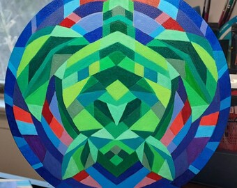 Cygnus - acrílico original geométrico abstracto