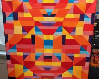 Metro - lienzo acrílico geométrico abstracto