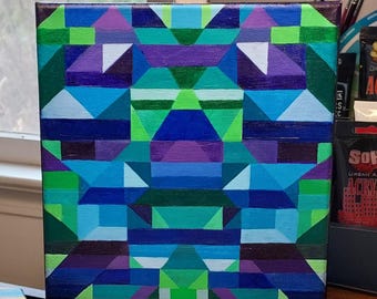 Atrio - acrílico geométrico abstracto original