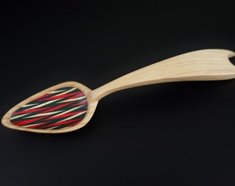 POPLAR with LAMINATED VENEERS wooden spoon hand carved by Spoontaneous, wood spoon, wood carving, art spoons, kitchen, sculptural spoon
