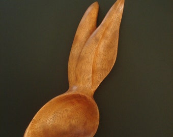 JACK RABBIT wooden spoon hand carved by Spoontaneous, wood spoon, wood carving, art spoons, kitchen, sculptural spoon