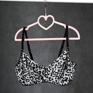 Mesh lingerie leopard set, black bra panty set, leopard mesh underwear, black white lingerie, leopard lingerie set, leopard print bra thong