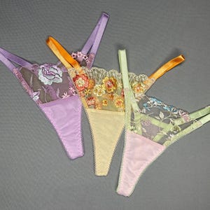 Thong lingerie set, sheer underwear, lingerie see through, thong panty, cotton thong bikini, floral lace thong, thongs for women