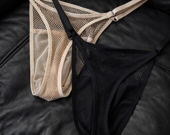 Heren mesh string, homo herenondergoed, outfit rave party, sexy herenlingerie, pure herenslip, festival doorzichtige string, Pride Party Wear