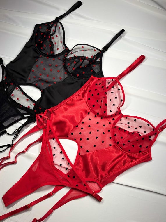 Red Corset Bustier, Black Garter Set, Black Bustier Corset, Hearts Lingerie Set, Corset Garter Belt, Red Heart Lingerie, Black Mesh Lingerie - Etsy Red Corset Bustier, Black Garter Set, Black Bustier Corset, Hearts Lingerie Set, Corset Garter Belt, Red Heart Lingerie, Black Mesh Lingerie - Etsy