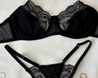 VTG Black Lace Corset Top Zip Satin Lingerie Bustier 34C - Etsy