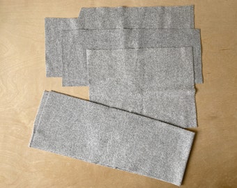 Pendleton Wool Fabric / Remnant / #227 - Medium Light Gray Eco-Wise / 4 pieces / Free shipping in US